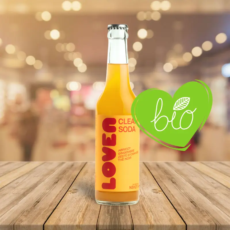 Loven Clean Soda - Abricot, Gingembre, Zeste d'Orange et Thé Noir